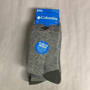 New Columbia Socks Men’s 2 Pair Gray Warm Fleece Socks Activewear Casual Outdoor